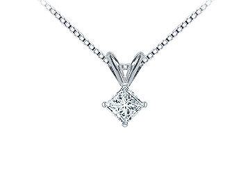 Platinum  Princess Cut Diamond Solitaire Pendant - 0.33 CT. TW.