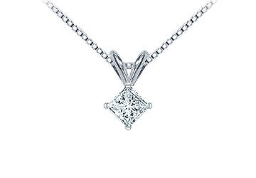 Platinum  Princess Cut Diamond Solitaire Pendant - 0.50 CT. TW.