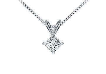 Platinum  Princess Cut Diamond Solitaire Pendant - 0.75 CT. TW.