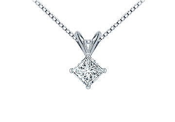 Platinum  Princess Cut Diamond Solitaire Pendant - 1.00 CT. TW.