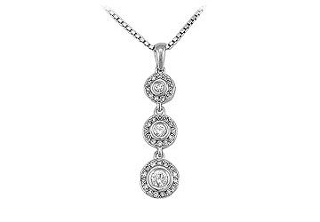 Diamond Circle Pendant : 14K White Gold - 0.30 CT Diamonds