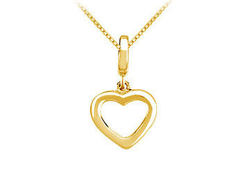 14K Yellow Gold Petite Heart Charm Pendant