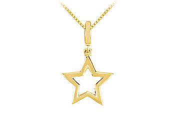 14K Yellow Gold Petite Star Charm Pendant