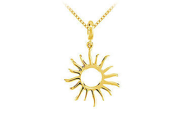 14K Yellow Gold Petite Sun Charm Pendant