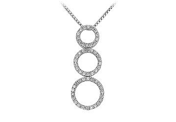 Three Circle Diamond Pendant  14K White Gold - 0.33 CT Diamonds