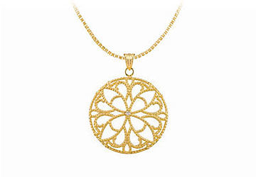 Diamond Pendant  14K Yellow Gold - 0.005 CT Diamond
