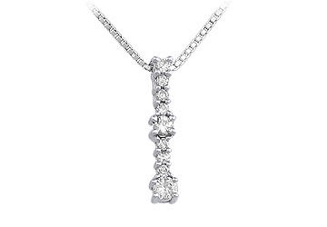 Diamond Bar Pendant : 14K White Gold - 0.25 CT Diamonds