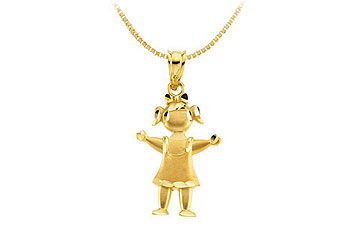 14K Yellow Gold Little Girl Pendant