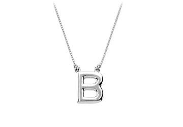 Baby Charm Initial Pendant B 14K White Gold