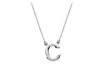 Baby Charm Initial Pendant C 14K White Gold