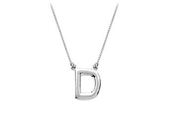 Baby Charm Initial Pendant D 14K White Gold
