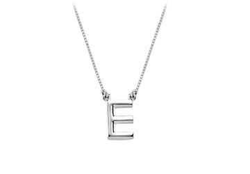 Baby Charm Initial Pendant E 14K White Gold