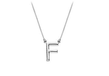 Baby Charm Initial Pendant F 14K White Gold