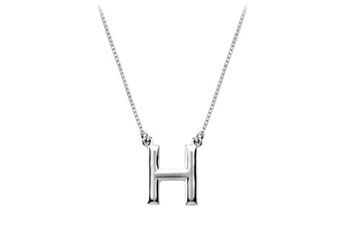 Baby Charm Initial Pendant H 14K White Gold