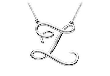 14K White Gold Letter Z Script Pendant