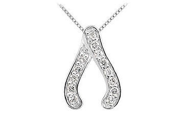 Diamond Pendant  14K White Gold - 0.25 CT Diamonds