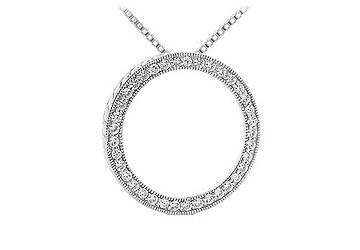 Diamond Circle Pendant  14K White Gold - 0.50 CT Diamonds