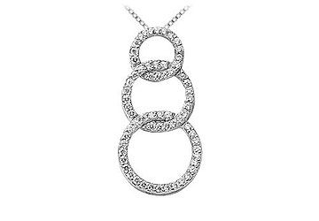 Diamond Circle Pendant  14K White Gold - 0.75 CT Diamonds