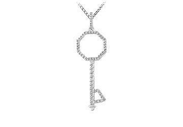 Diamond Key Pendant  14K White Gold - 0.75 CT Diamonds