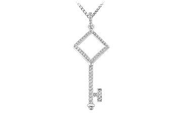 Diamond Key Pendant  14K White Gold - 0.33 CT Diamonds