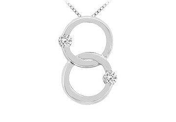 Diamond Circle Pendant  14K White Gold - 0.30 CT Diamonds
