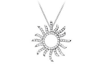 Diamond Sun Pendant  14K White Gold - 0.40 CT Diamonds