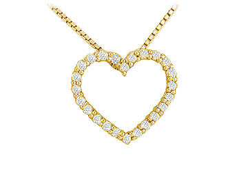 Diamond Heart Pendant  14K Yellow Gold - 0.25 CT Diamonds