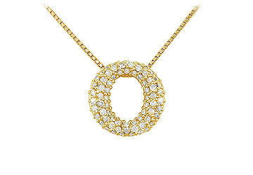 Diamond O Pendant  14K Yellow Gold - 0.75 CT Diamonds