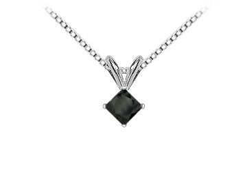 14K White Gold  Princess Cut Diamond Solitaire Pendant - 1.00 CT. TW.