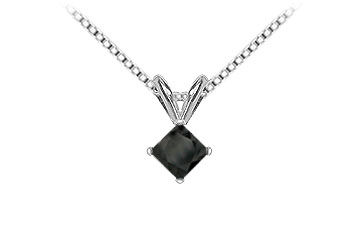 14K White Gold  Princess Cut Diamond Solitaire Pendant - 1.25 CT. TW.