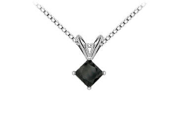 14K White Gold  Princess Cut Diamond Solitaire Pendant - 1.50 CT. TW.