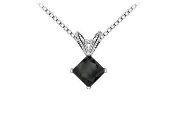 14K White Gold  Princess Cut Diamond Solitaire Pendant - 2.00 CT. TW.