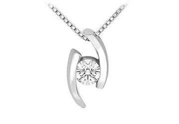 Diamond Pendant  14K White Gold - 0.25 CT Diamonds