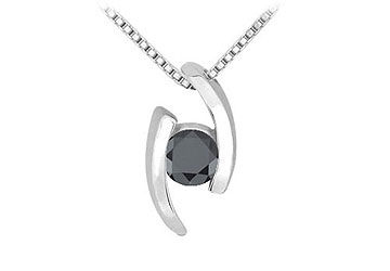 Black Diamond Pendant  14K White Gold - 0.25 CT Diamonds