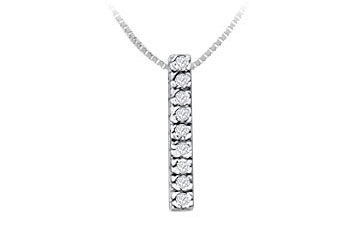 Classic I Initial Diamond Pendant  14K White Gold - 0.15 CT Diamonds