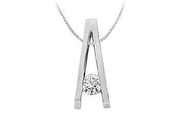 Diamond A Pendant  14K White Gold - 0.25 CT Diamonds