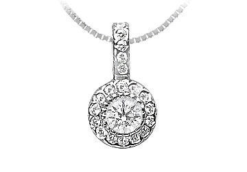 Diamond Circle Pendant  14K White Gold - 0.55 CT Diamonds