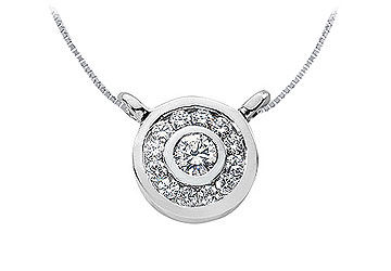 Diamond Circle Pendant  14K White Gold - 1.25 CT Diamonds