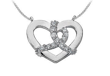Diamond Heart Pendant  14K White Gold - 0.50 CT Diamonds