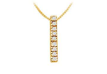 Classic I Initial Diamond Pendant  14K Yellow Gold - 0.15 CT Diamonds