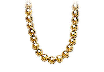 14K Yellow Gold Necklace with 10mm Yellow Beads
