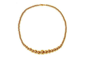 14K Yellow Gold Necklace with Graduating Yellow Beads 10 MM to 3 MM