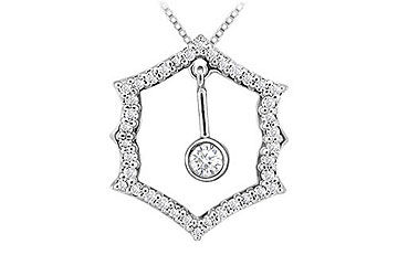Diamond Frame Pendant  14K White Gold - 0.50 CT Diamonds