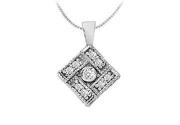 Diamond Pendant  14K White Gold - 0.25 CT Diamonds