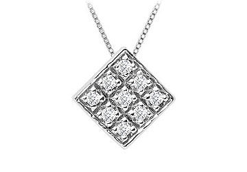 Diamond Kite Shaped Pendant  14K White Gold - 0.33 CT Diamonds