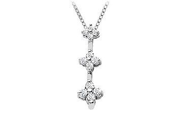 Diamond Flowers Pendant  14K White Gold - 0.25 CT Diamonds