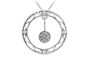 Diamond Circle Pendant  14K White Gold - 0.25 CT Diamonds