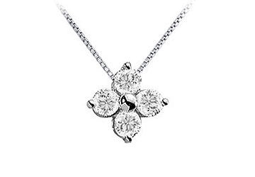 Diamond Flower Pendant  14K White Gold - 0.33 CT Diamonds
