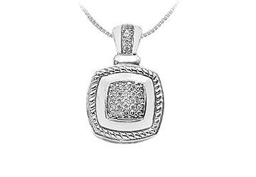 Diamond Rope Pendant  14K White Gold - 0.33 CT Diamonds
