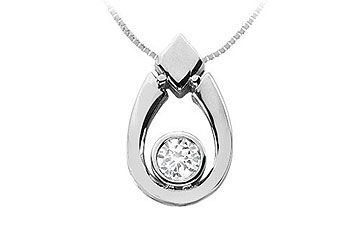 Diamond Pendant  14K White Gold - 0.75 CT Diamonds
